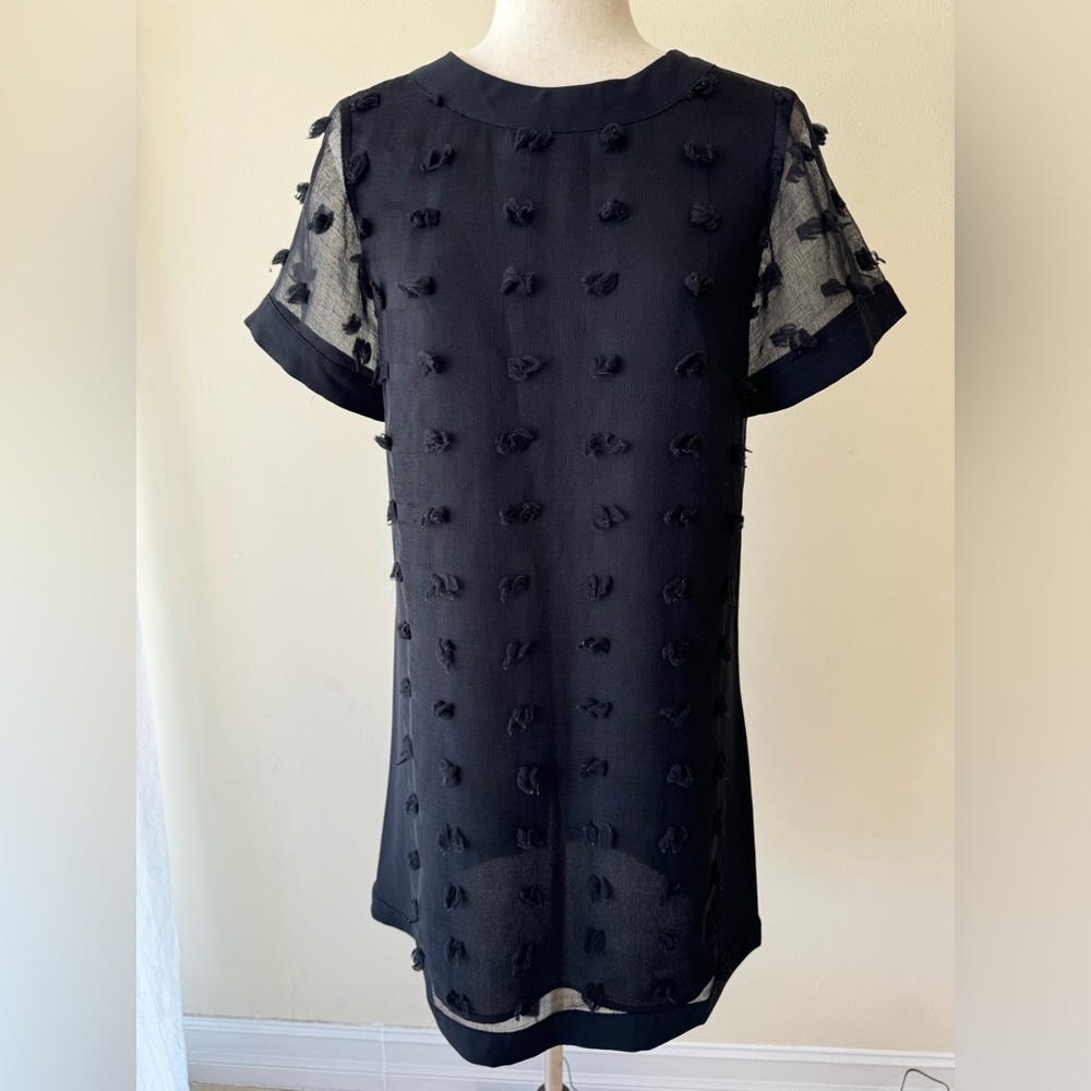 Alfani Womens Applique Mesh Party Dress Black Size 2